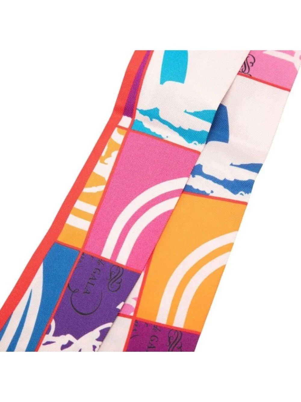 Hermes Twilly en Desordre Order Scarf Pink Multicolor Silk - Picture 2 of 5